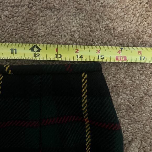 Vtg 90s Wool Blazer & Skirt 2-Pc Suit Size 10 Plaid Academia Professor Holiday - Picture 14 of 16